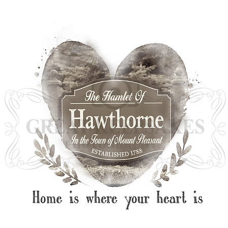 Hawthorne WatercolorFloralHeartWallArt-8x8